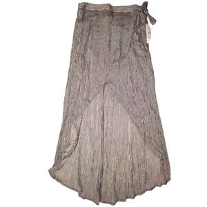 Elegant High Low Asymmetrical Striped Skirt